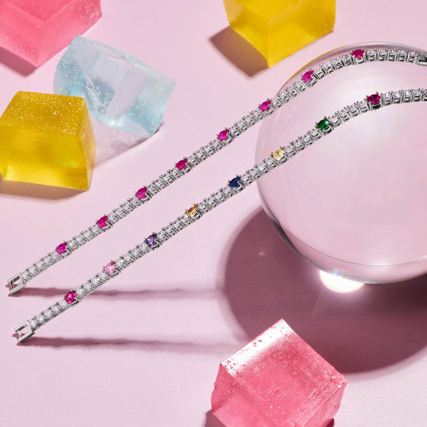 Solitaire Gemstone Tennis Bracelet