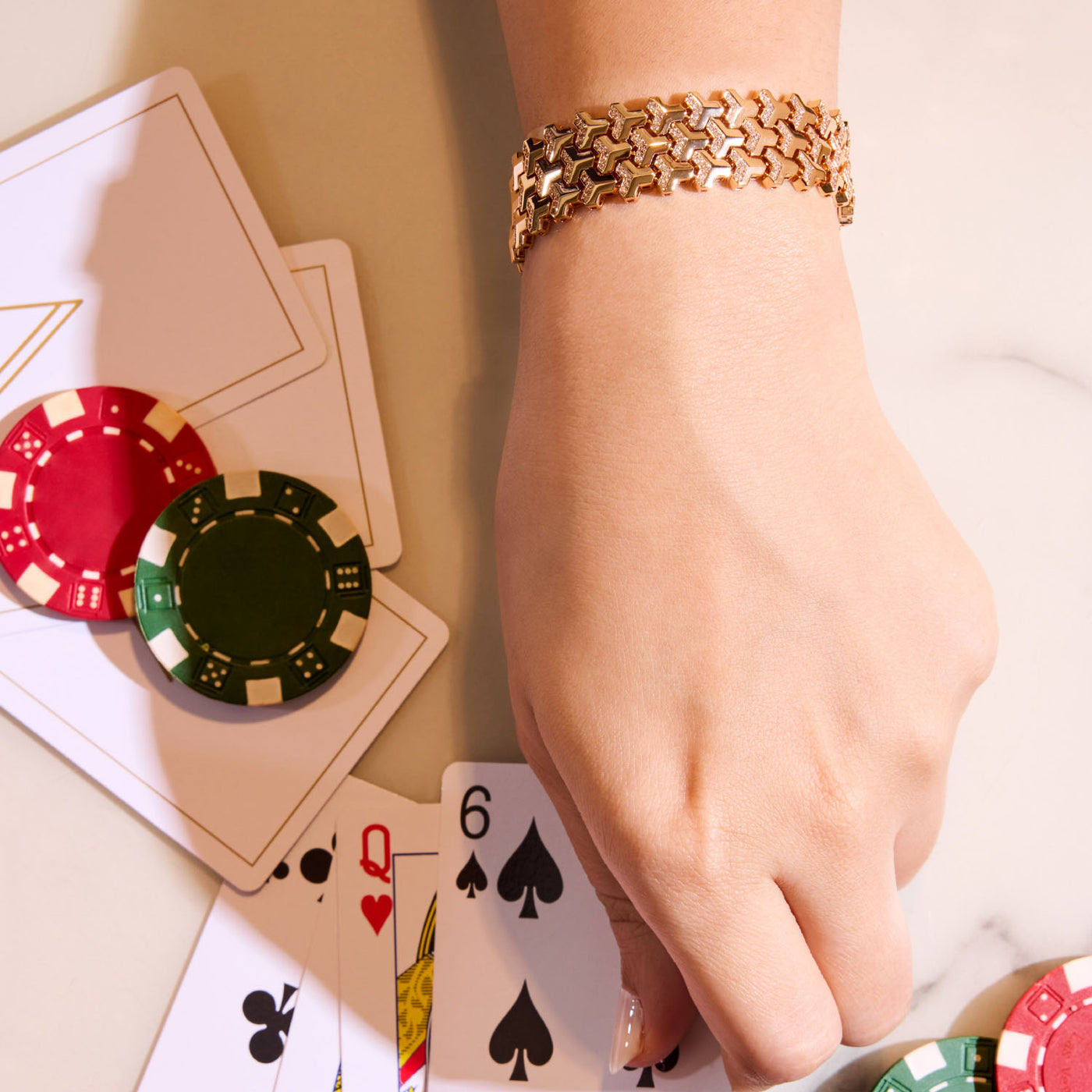 Wide Gold Tennis Bracelet