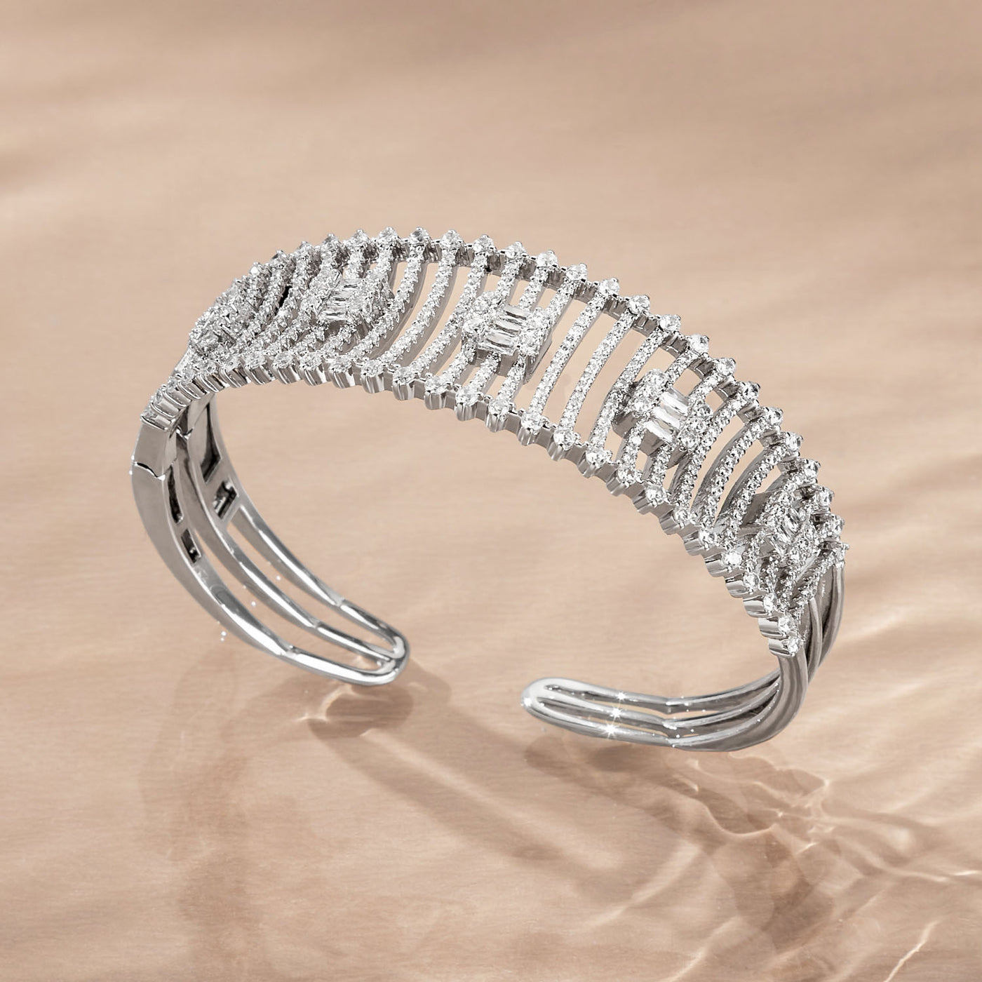 Emerald Cut Statement Cuff Bracelet