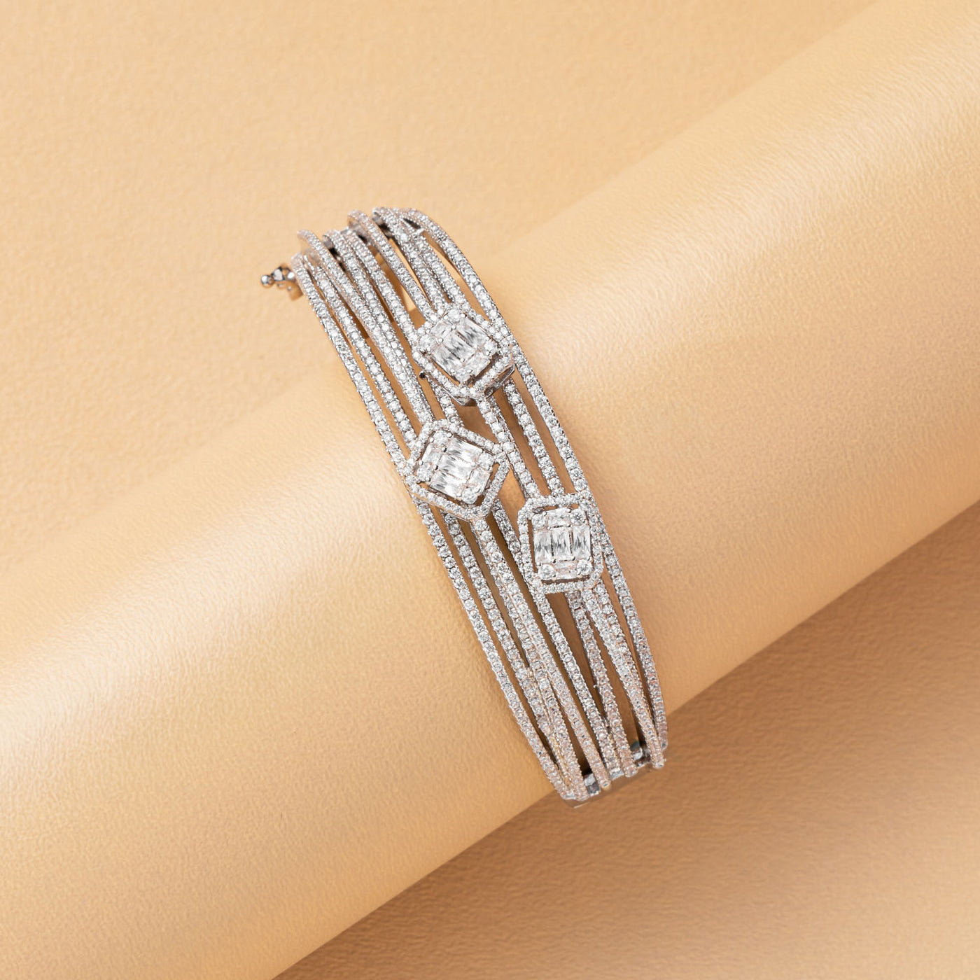 Tripple Rectangle Solitaire Bracelet