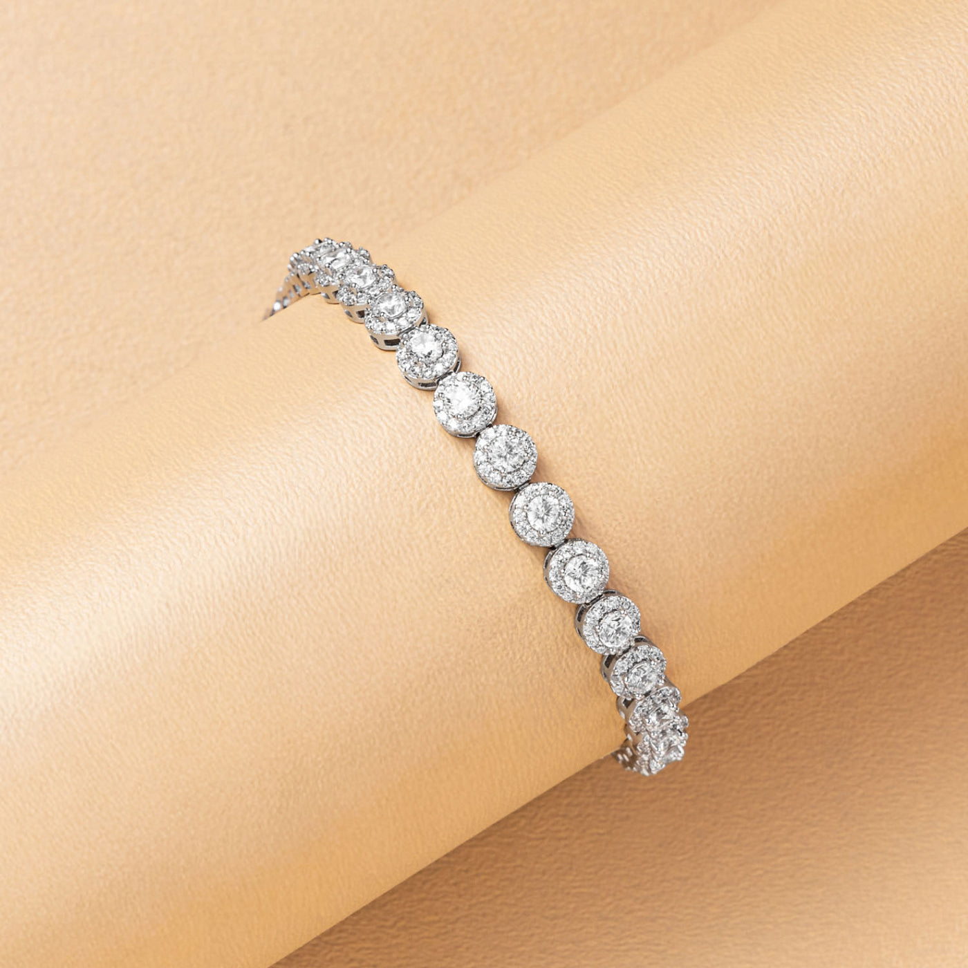 Solitaire Halo Tennis Bracelet