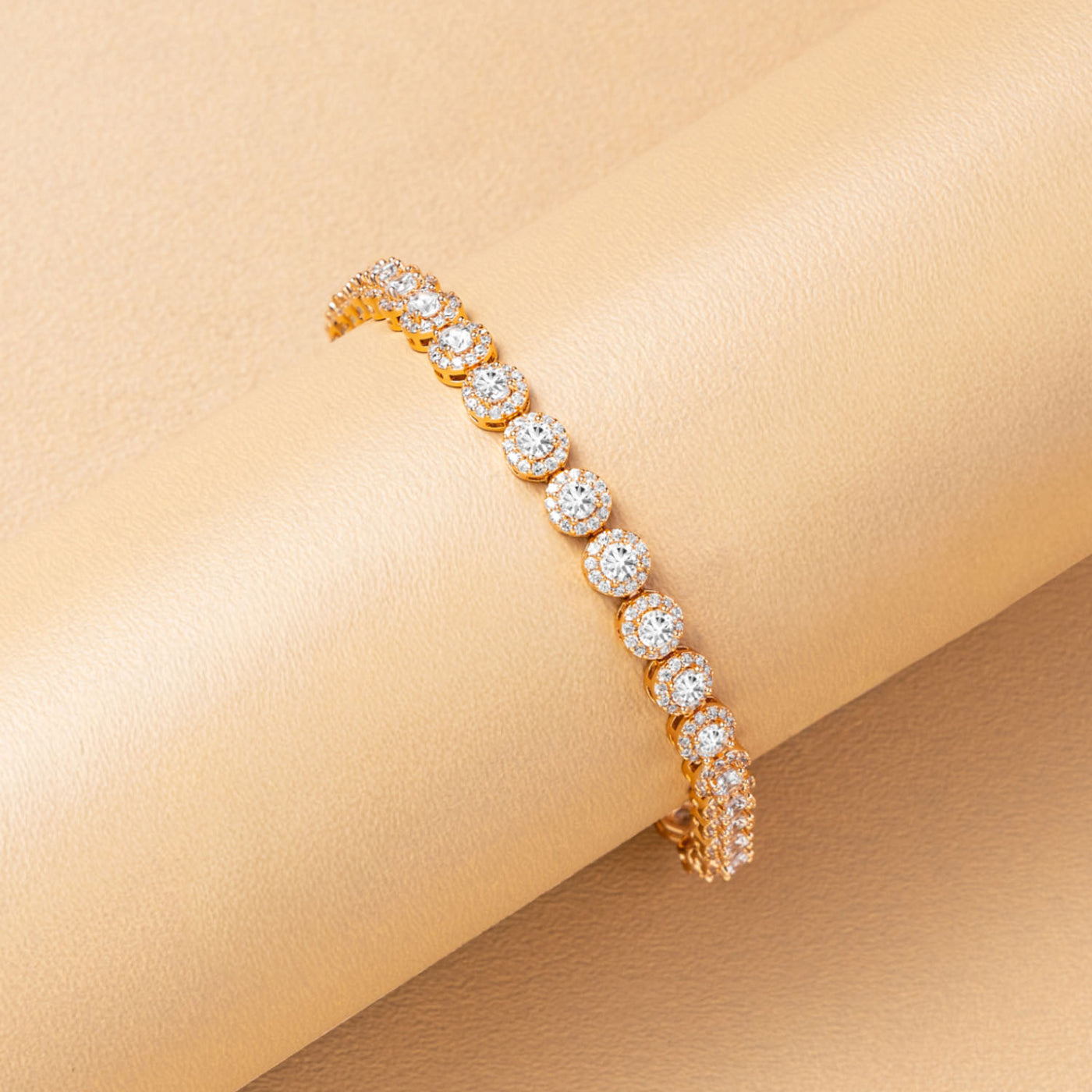Solitaire Halo Tennis Bracelet