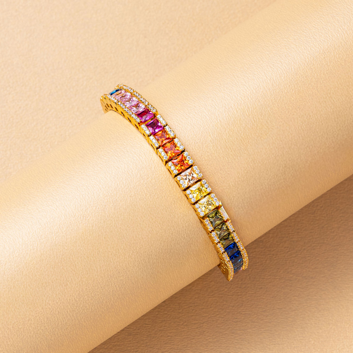 Royal Rainbow Tennis Bracelet
