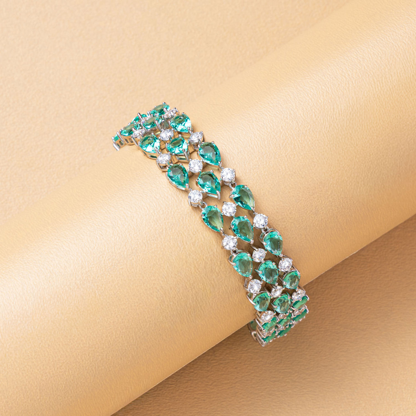 Exquisite Emerald Tennis Bracelet