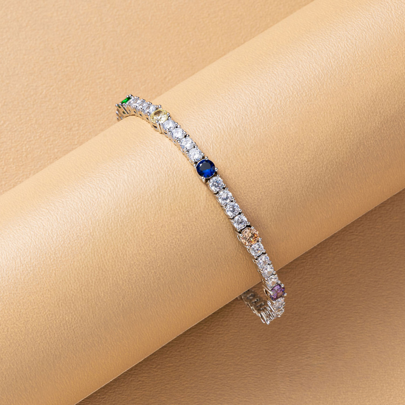 Solitaire Gemstone Tennis Bracelet