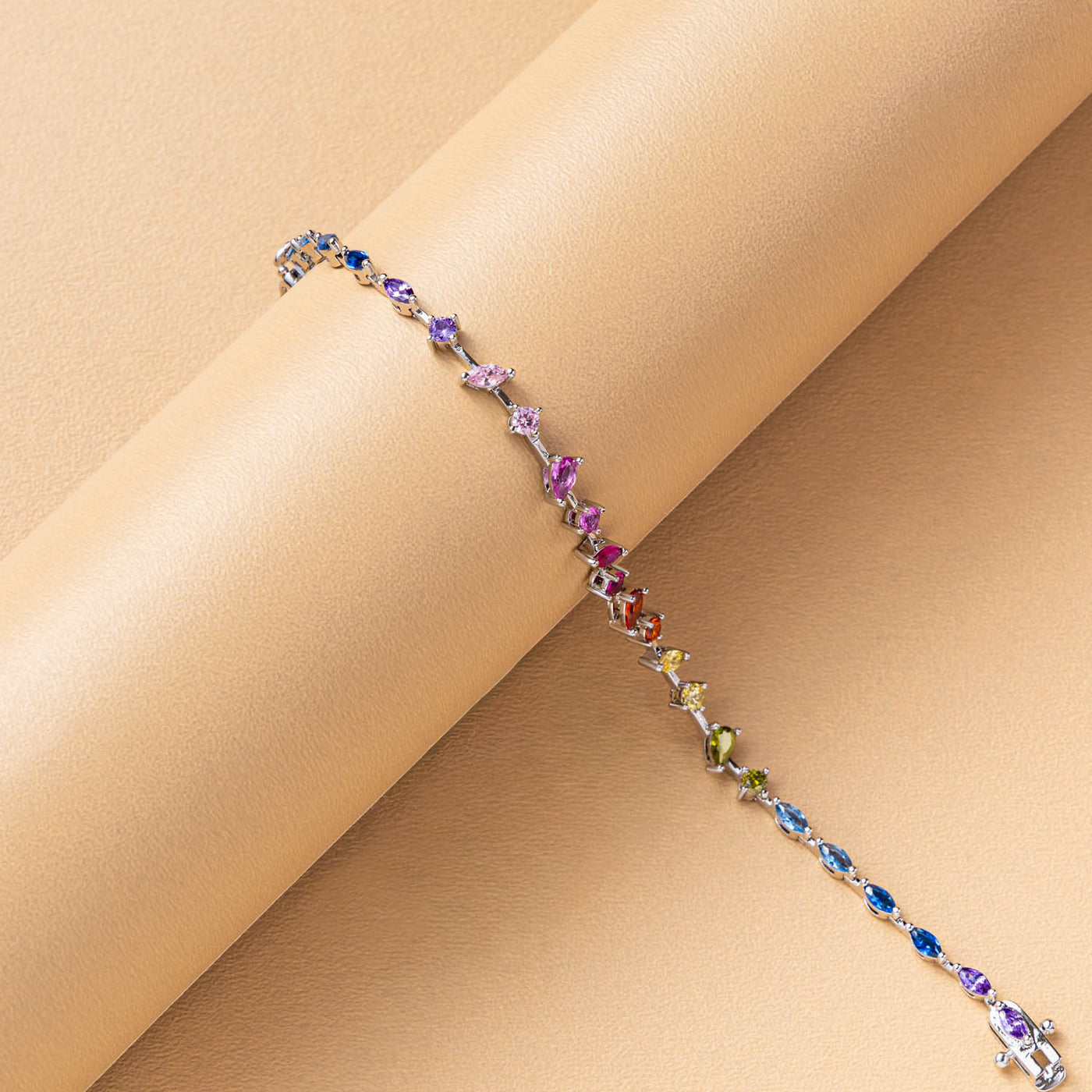 Fancy Rainbow Tennis Bracelet