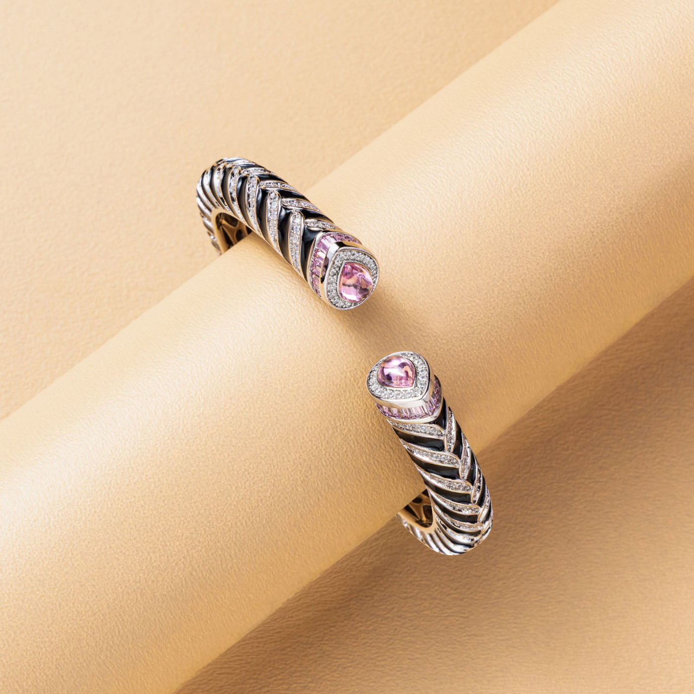 Vintage Stripes Gem Cuff Bracelet