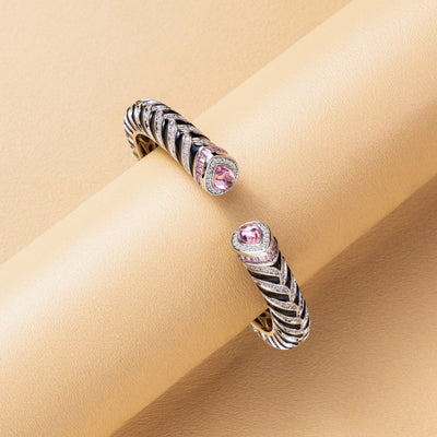 Vintage Stripes Gem Cuff Bracelet