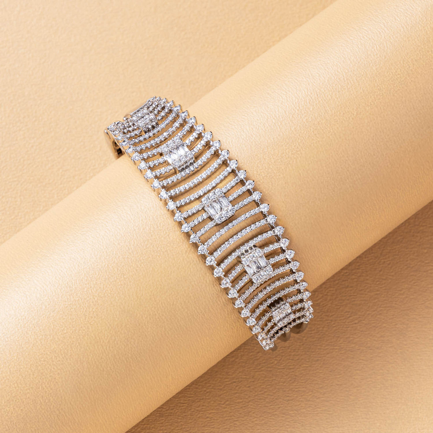 Emerald Cut Statement Cuff Bracelet